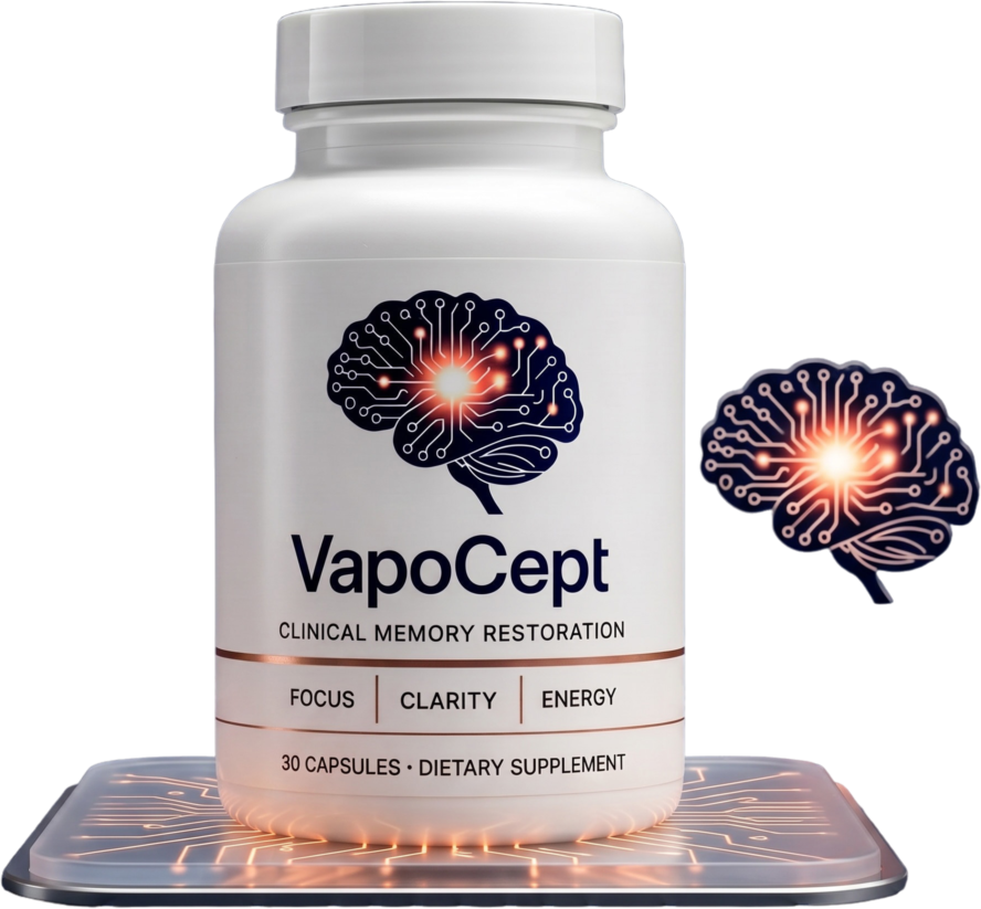 VapoCept clinical memory restoration dietary supplement bottle